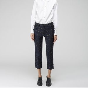 Tsumori Chisato navy print jacquard pants, sz 1